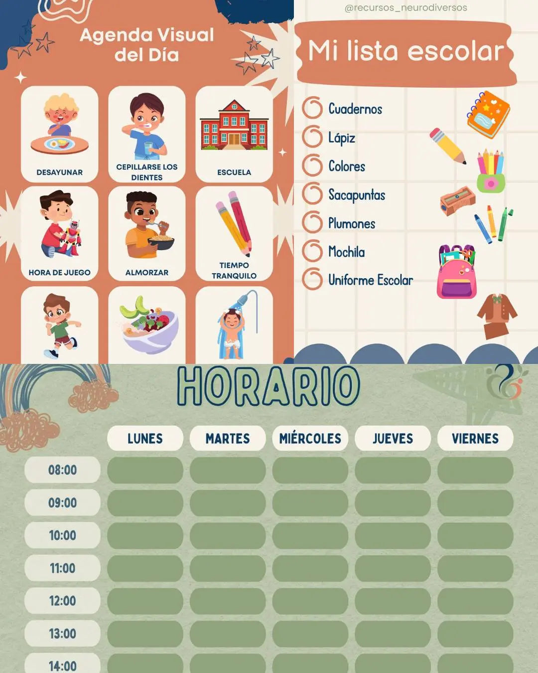 Rutinas visuales imprimibles
